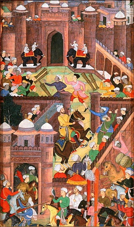 Вступление Бабура во дворец Султана.