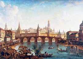Вид на Московский Кремль со стороны Каменного моста.  Алексеев Ф.Я. 1818 г.