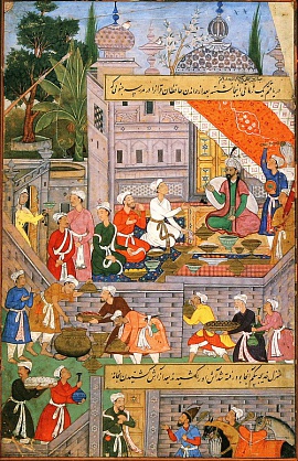 Пир Бабура во дворце Музаффар